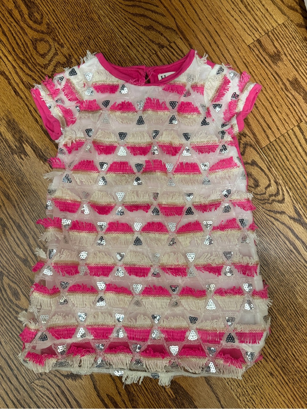 EUC Hatley Pink Fringe Detail Dress, Sz 3